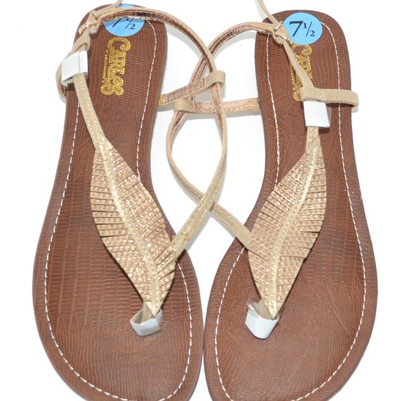 NWT Carlos Santana Gold Rhinestone Sandals 7.5 - Picture 2 of 8